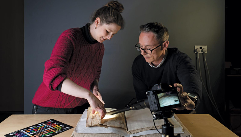 photographing the medieval Merlin manuscript